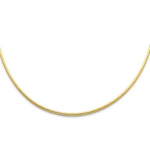 14K Yellow Gold 2mm Sparkle Omega Necklace - 17"